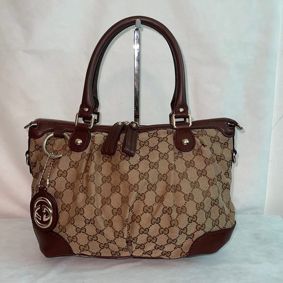 Gucci Handbags - GUCCI GG Canvas Sukey Satchel